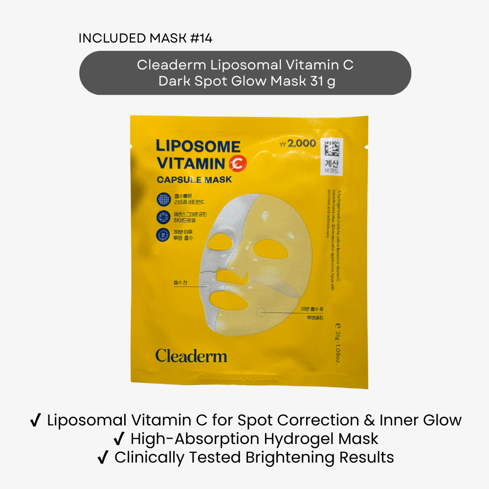 Daiso Korea Best Cleaderm liposomal vitamin C sheet mask that helps brighten skin and improve dark spots