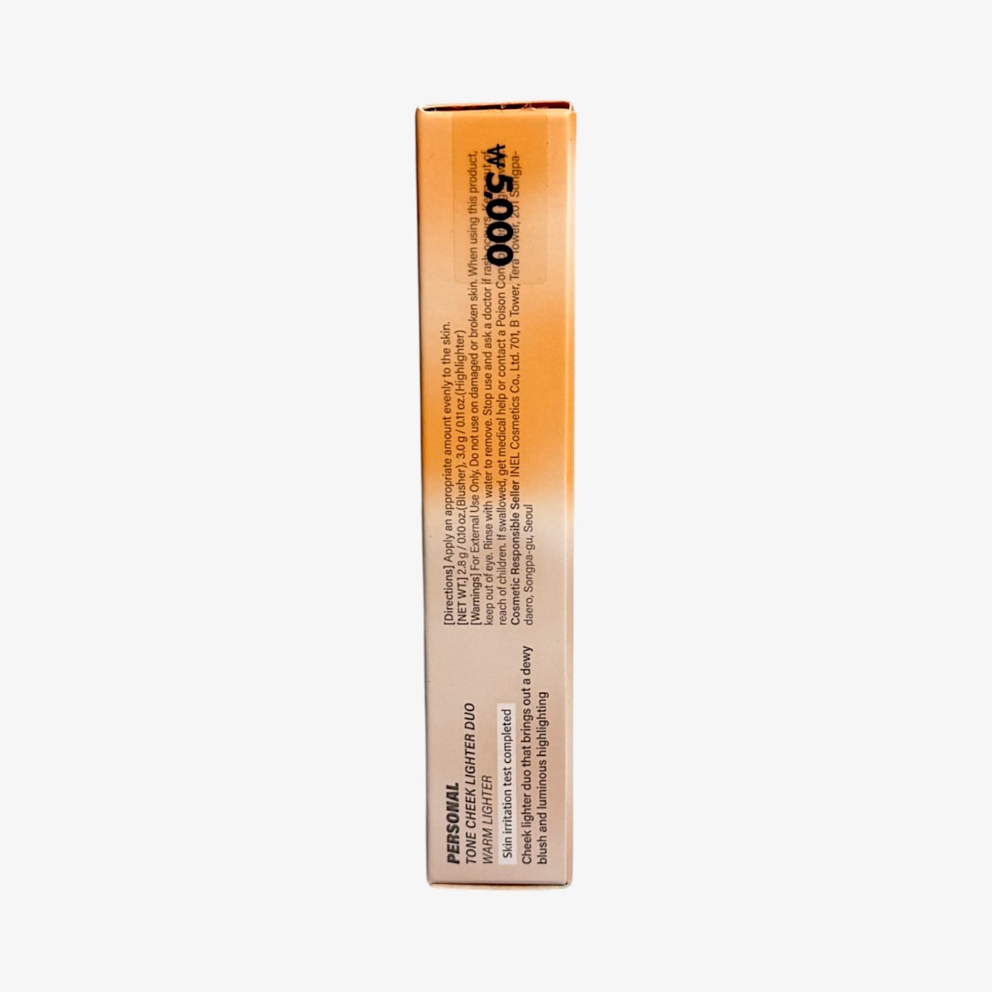 Glow stick highlighter with peachy blush