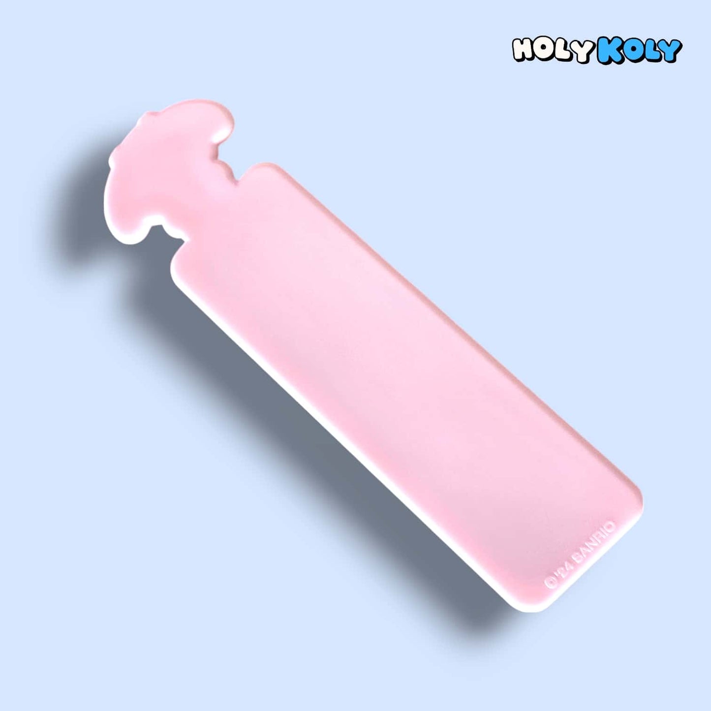 daiso korea sanrio pink stick mirror backside in minimal design with My Melody character silhouette