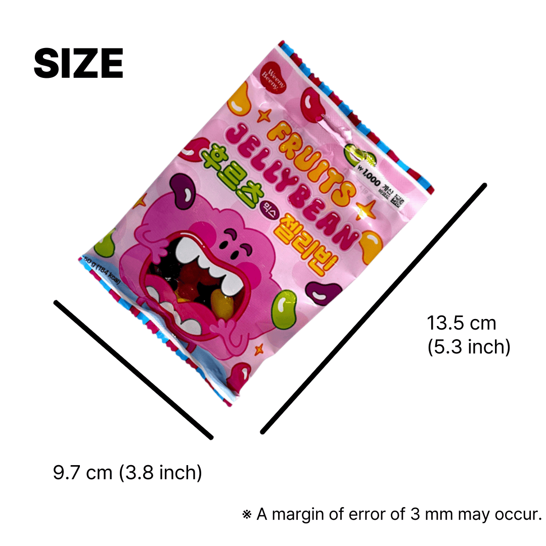 fruit jelly beans in colorful bean shapes