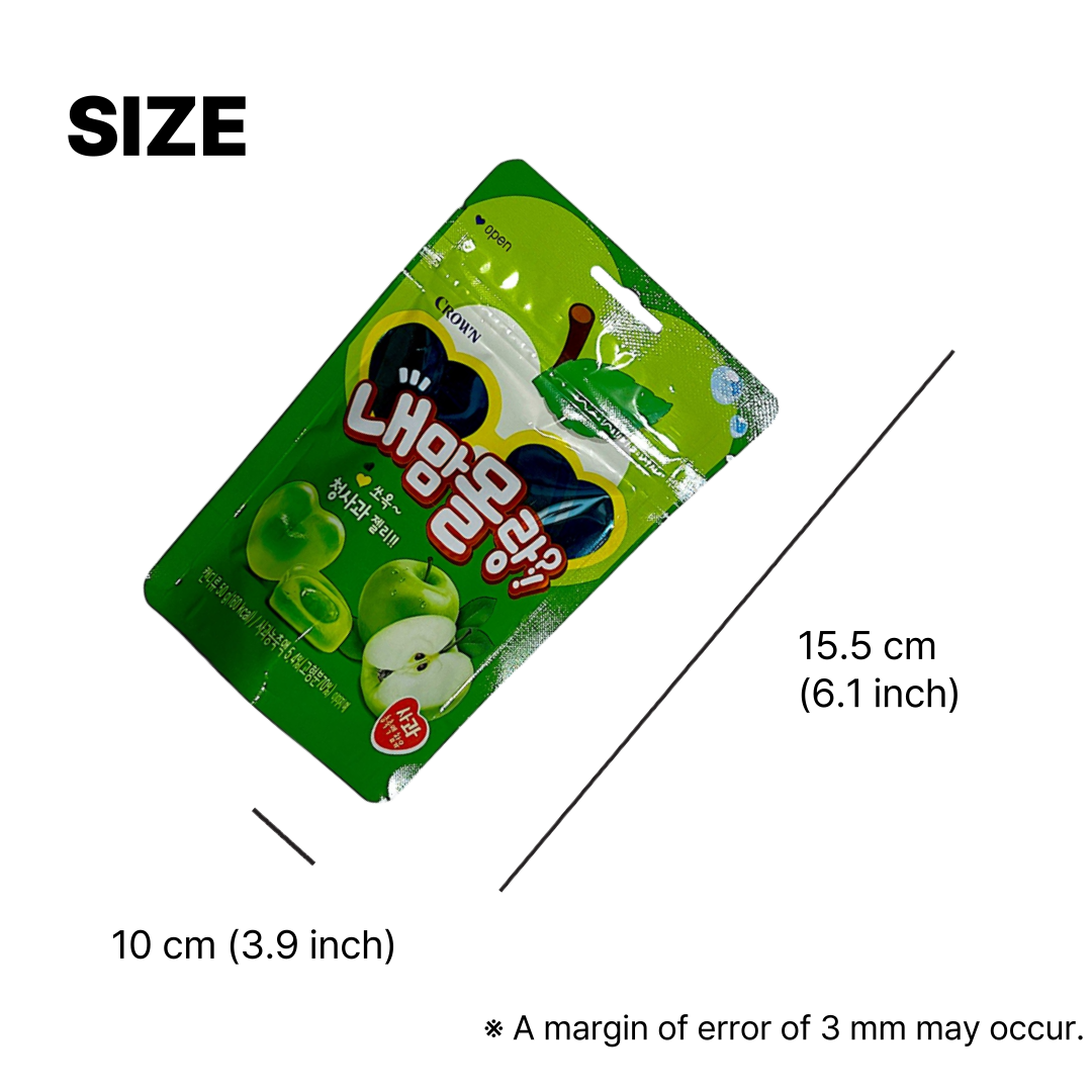 green apple candy stick with juicy apple flavor
korean fruit gummy made with apple concentrate