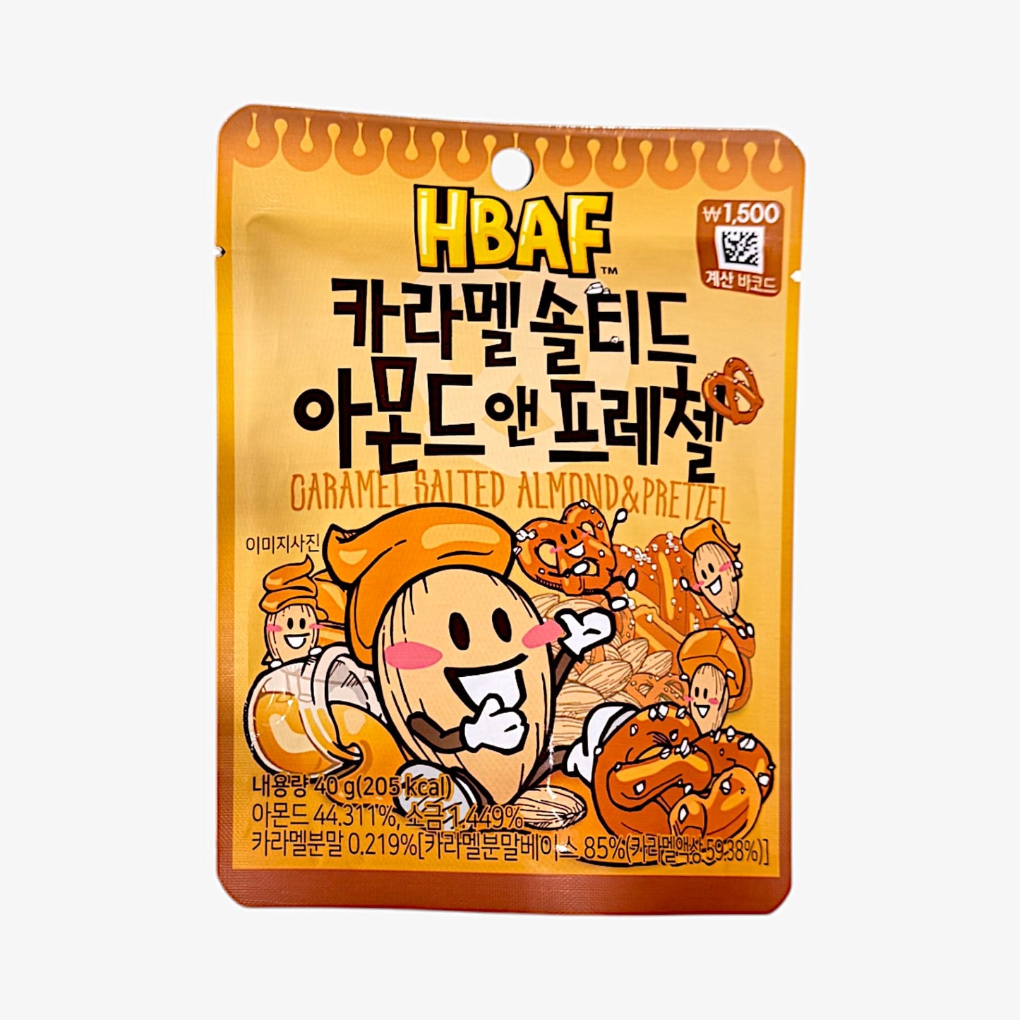 korean caramel almond pretzel snack – Hbaf Caramel Almond 40g