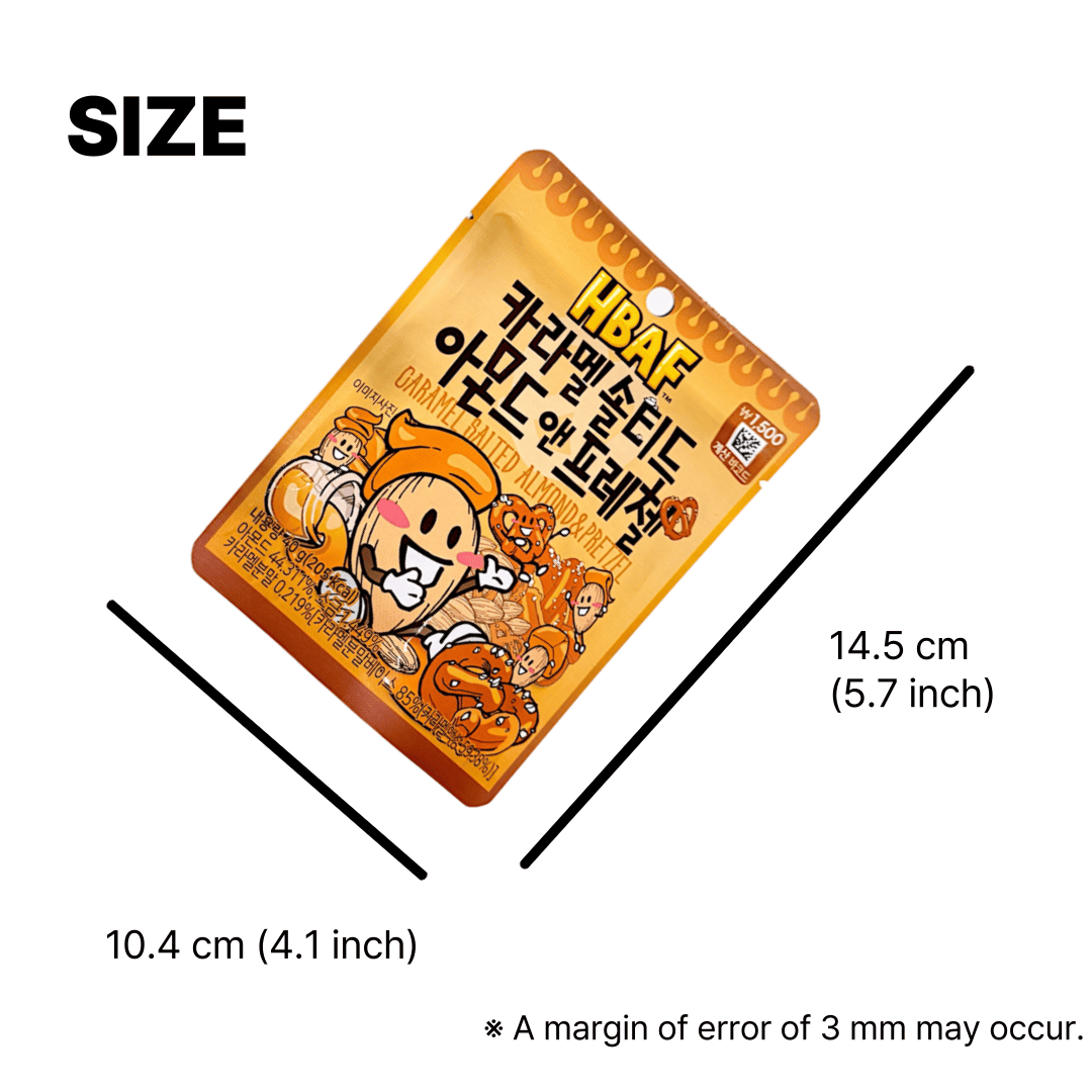 Sweet korean snacks with caramel and pretzel