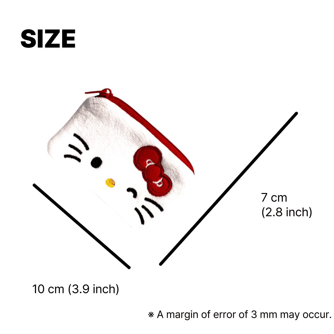 sanrio zipper pouch with embroidered kitty design