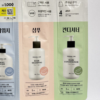 mini body wash kit for hotel and travel use