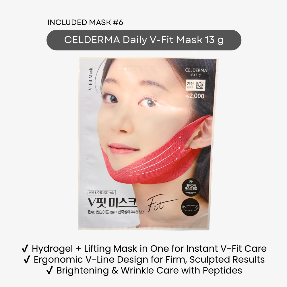 Daiso Korea Best Celderma V-fit hydrogel lifting mask designed to support a firmer jawline and V-line