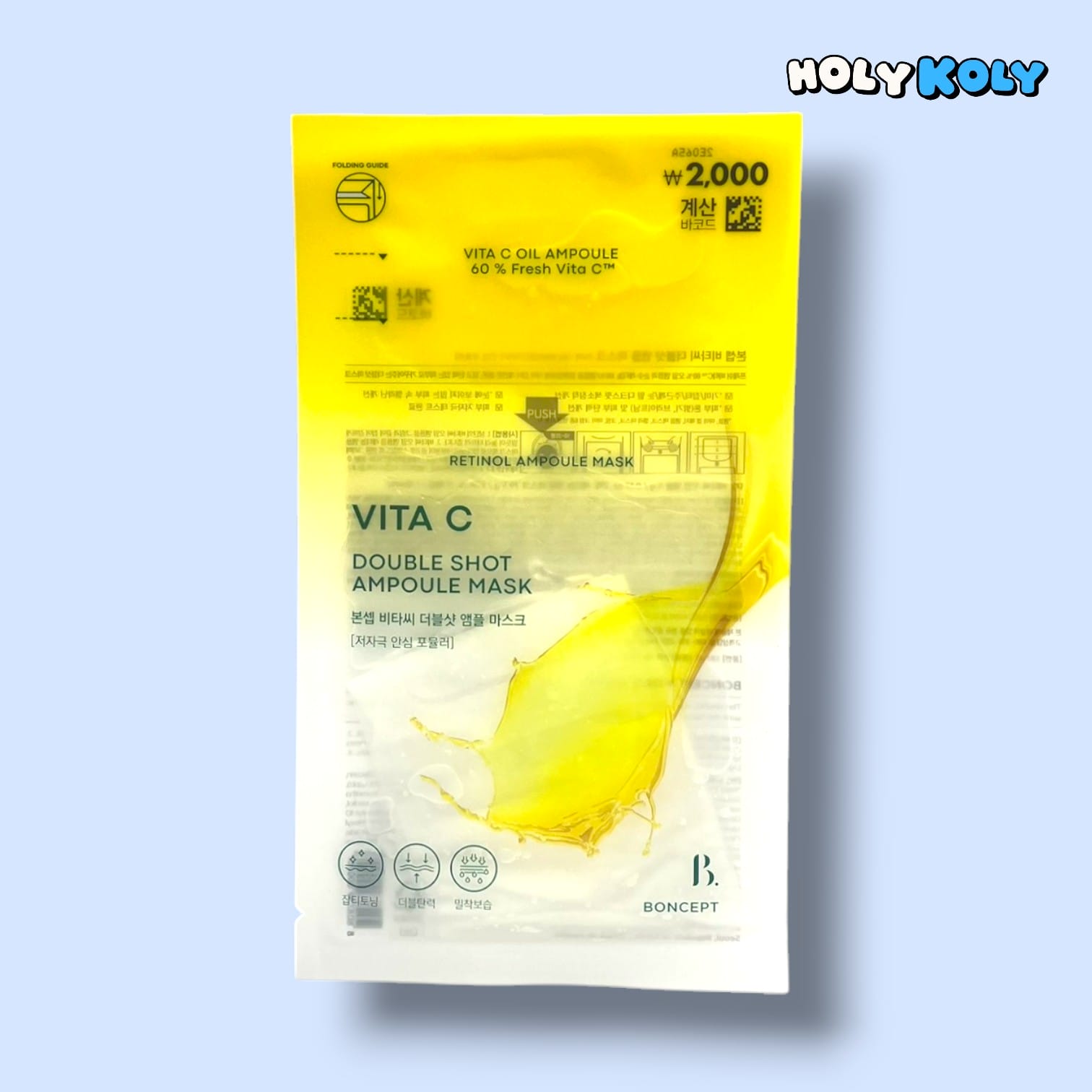 korean vitamin C sheet mask for brightening BONSEP Vita C Double Shot