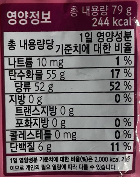 soft and juicy korean gummy snack made with fruit juice