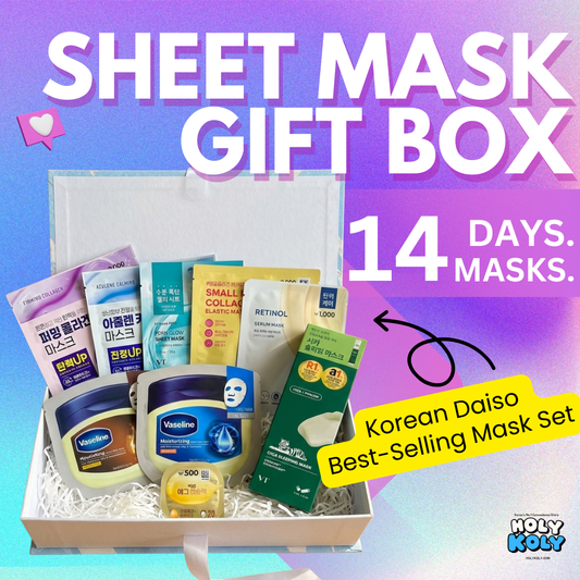 Korean sheet mask gift box with 14 masks for glow hydration calming and anti-aging care