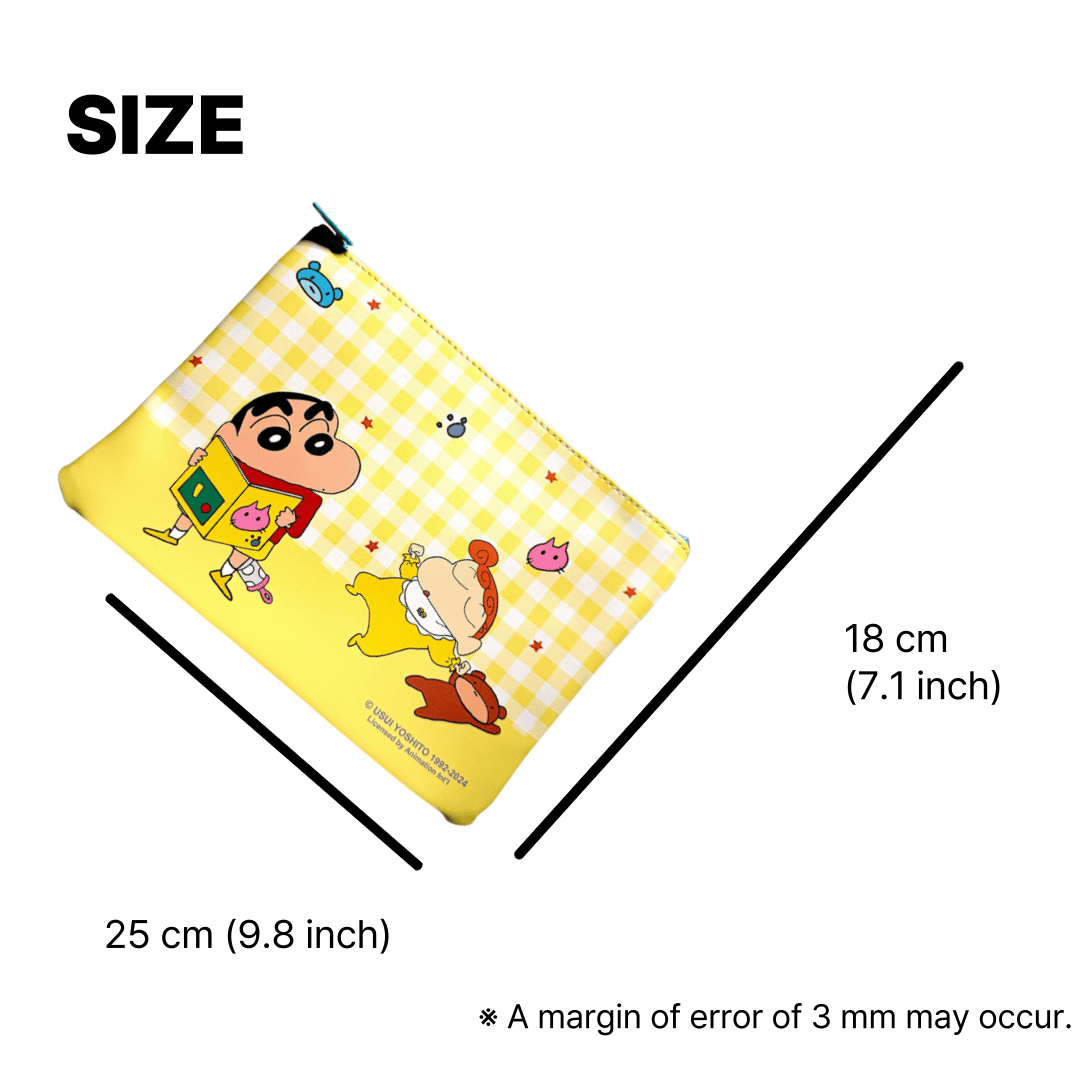 stationery gifts pouch with shin chan zipper pull