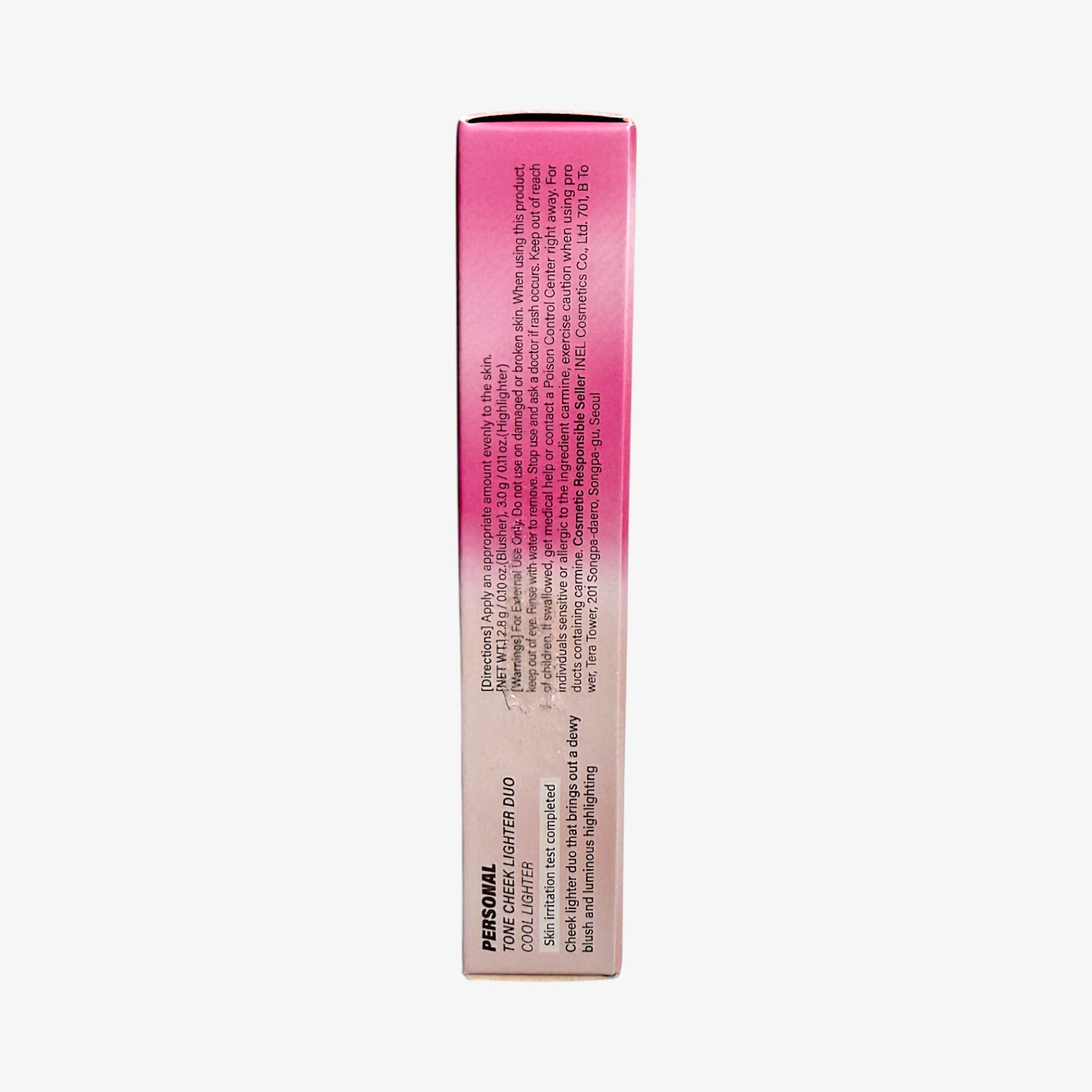 Glow stick highlighter with berry pink blush