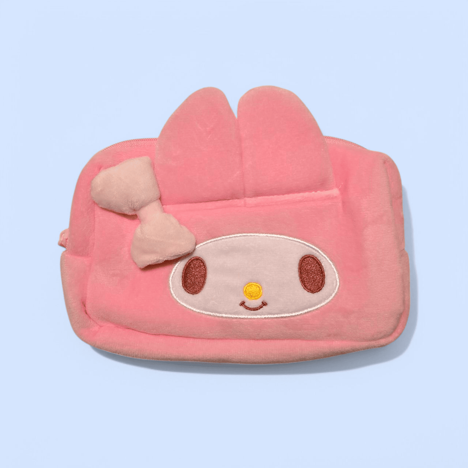Daiso Korea pink Sanrio My Melody pouch bag with bow detail, perfect as a Sanrio makeup pouch or cute Korea Daiso accessory