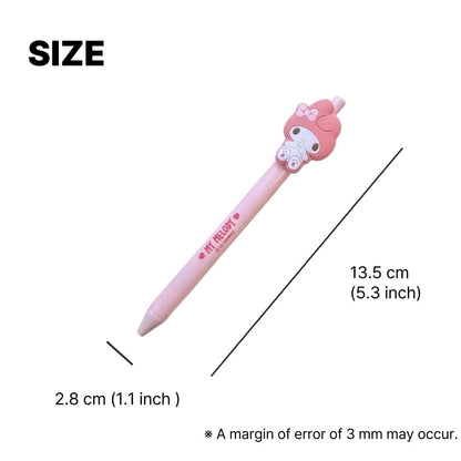 daiso korea sanrio cute pen size guide showing 13.5cm length and 2.8cm width with My Melody topper