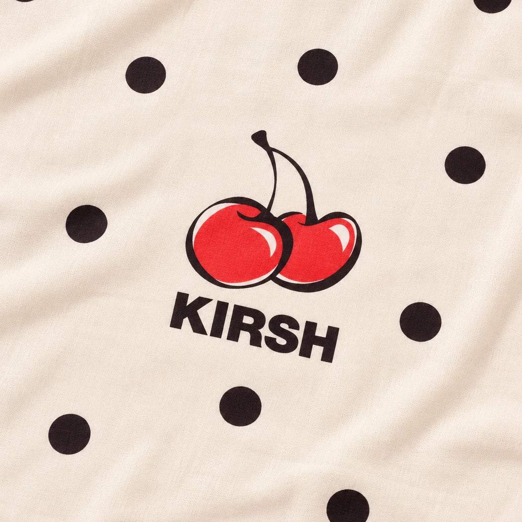 Close-up of soft 100% cotton handkerchief fabric with a dot pattern, Korean cotton hanky texture