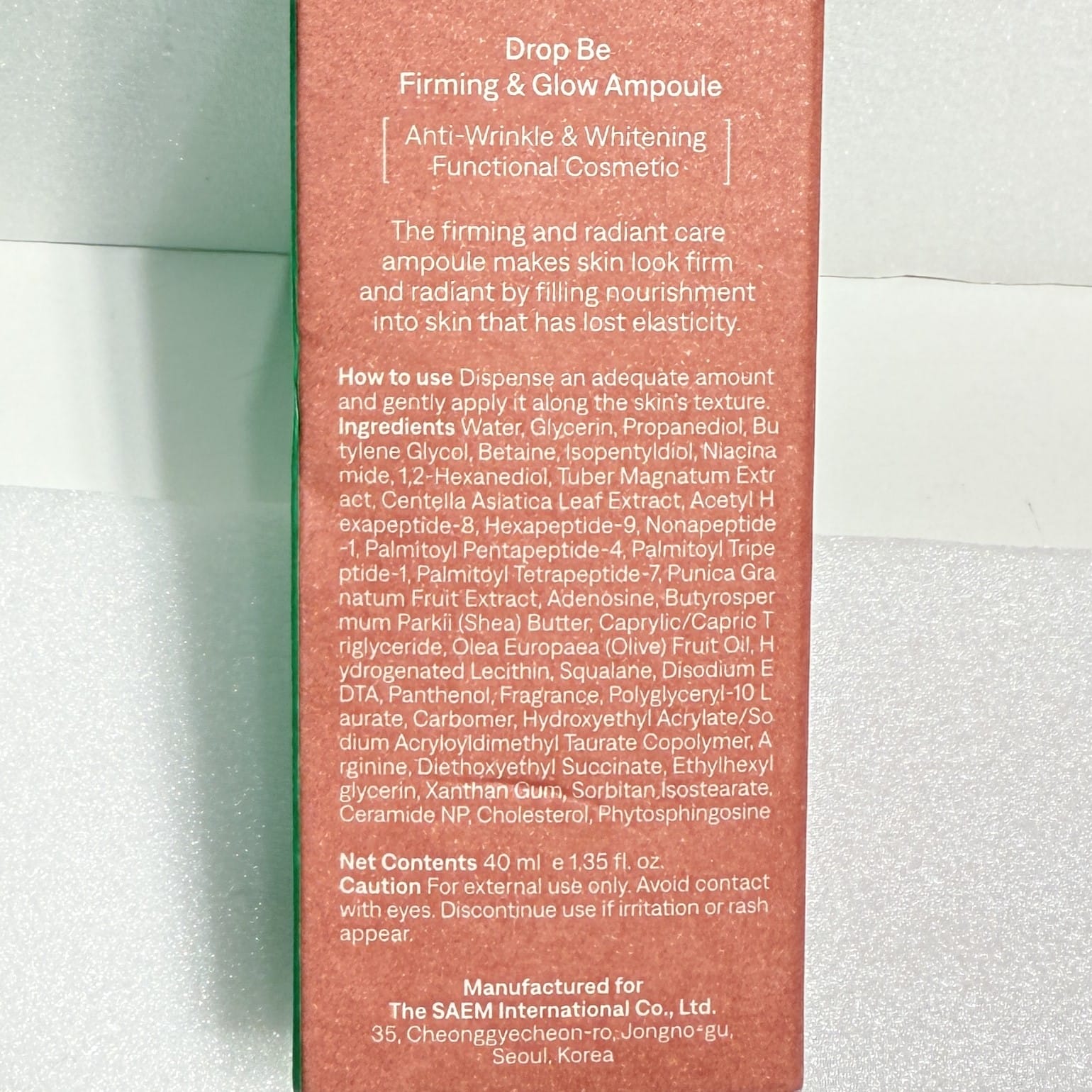 ampoule for skin elasticity and firm texture