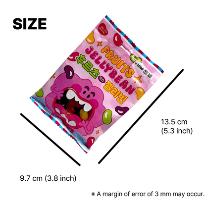 fruit jelly beans in colorful bean shapes