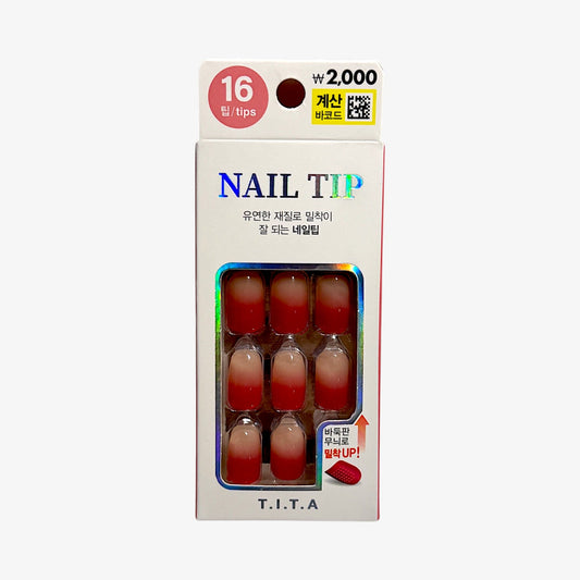 coral gradient press on nails Gradient Nail Tip 16-Pack