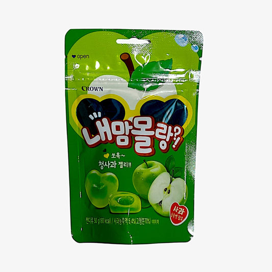 korean green apple soft candy Crown Naemam Mollang Green Apple Jelly 50g