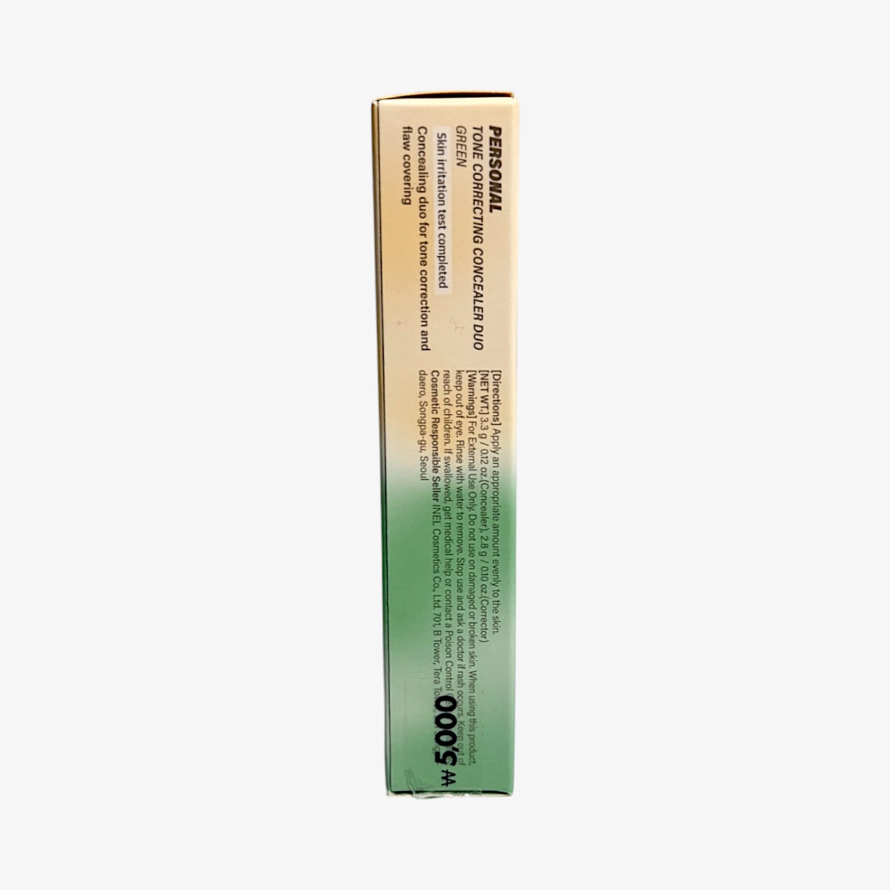 Green concealer for acne and redness correction