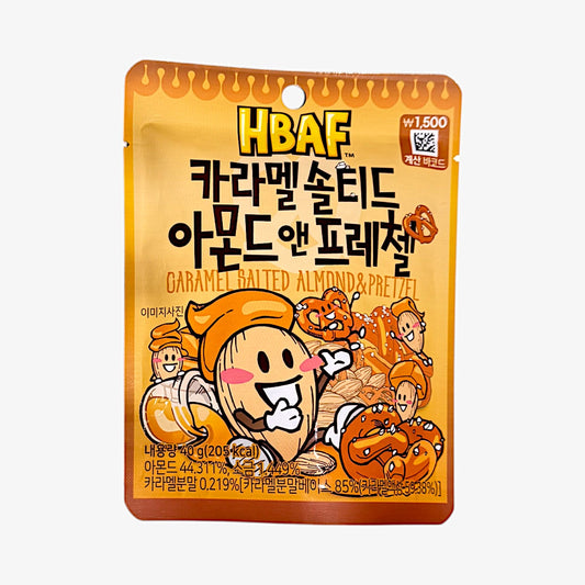 korean caramel almond pretzel snack – Hbaf Caramel Almond 40g
