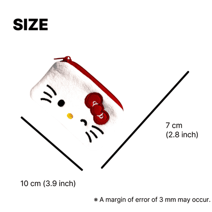 sanrio zipper pouch with embroidered kitty design