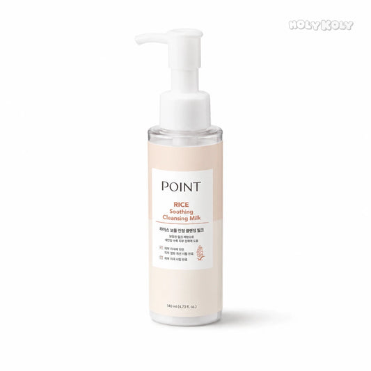Point Rice Gentle Soothing Cleansing Milk 140ml — Rice Bran Oil + Ceramide NP + Phytosphingosine | Vegan Barrier-Repair K-Beauty