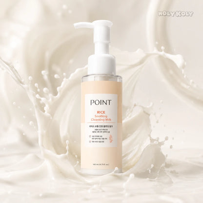 Point Rice Gentle Soothing Cleansing Milk 140ml — Rice Bran Oil + Ceramide NP + Phytosphingosine | Vegan Barrier-Repair K-Beauty