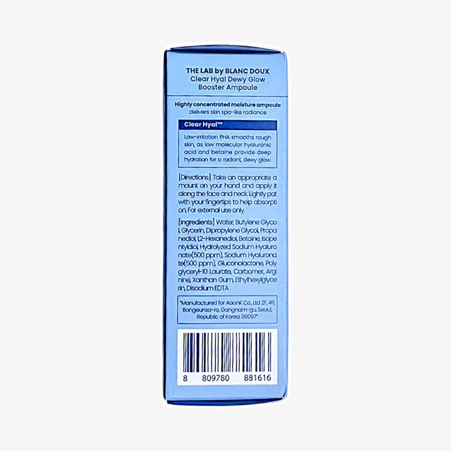 Korean ampoule with low pH for glowing skin