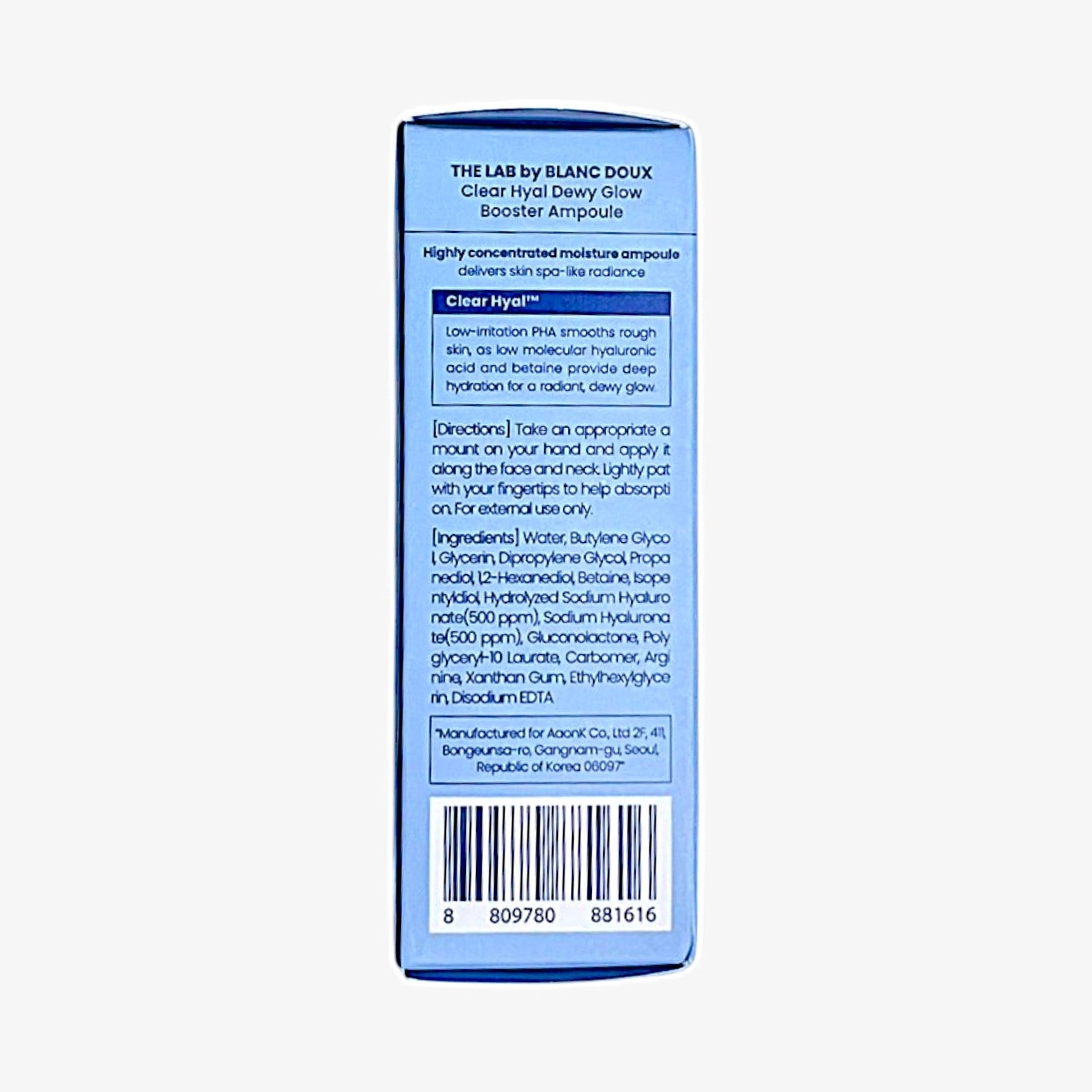 Korean ampoule with low pH for glowing skin
