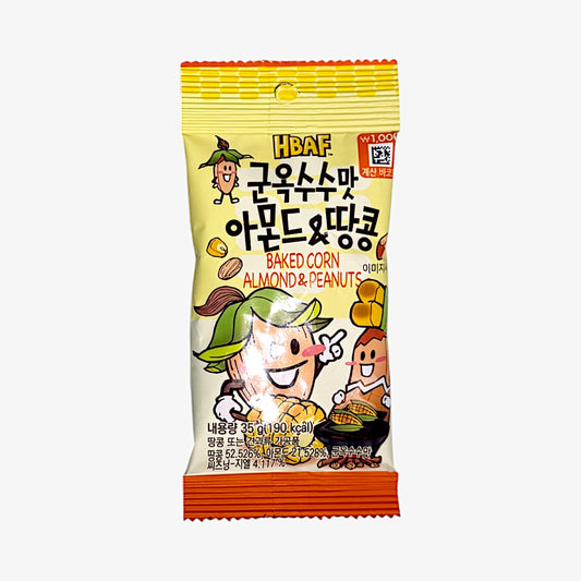 korean corn almond peanut snacks Baff Corn Almond & Peanut 35g