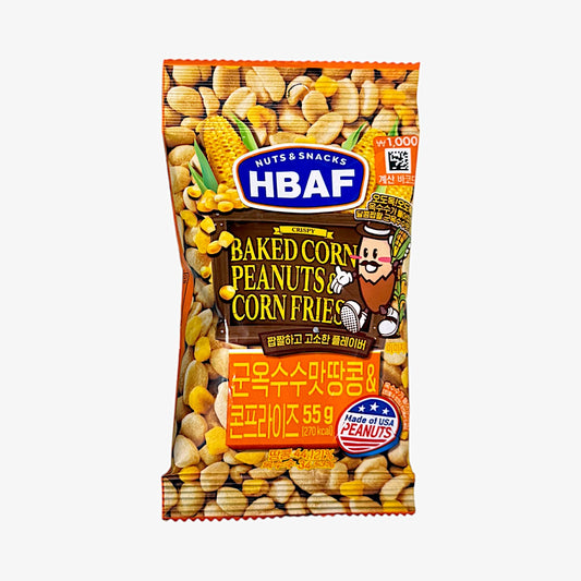 korean corn peanut crispy snack Hbaf Corn Peanut & Corn Fries 55g
