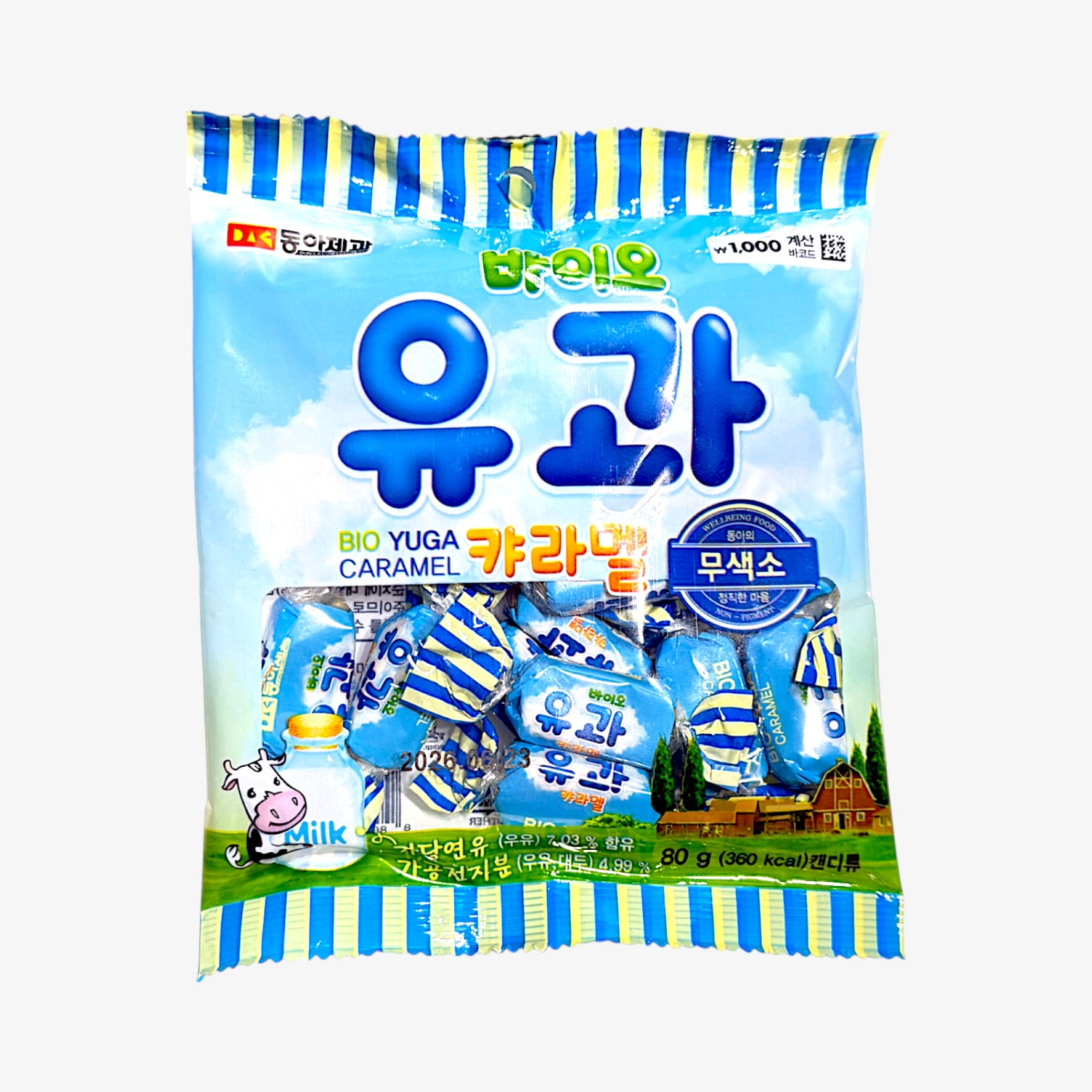 korean milk flavored snack Donga Bio Yukwa