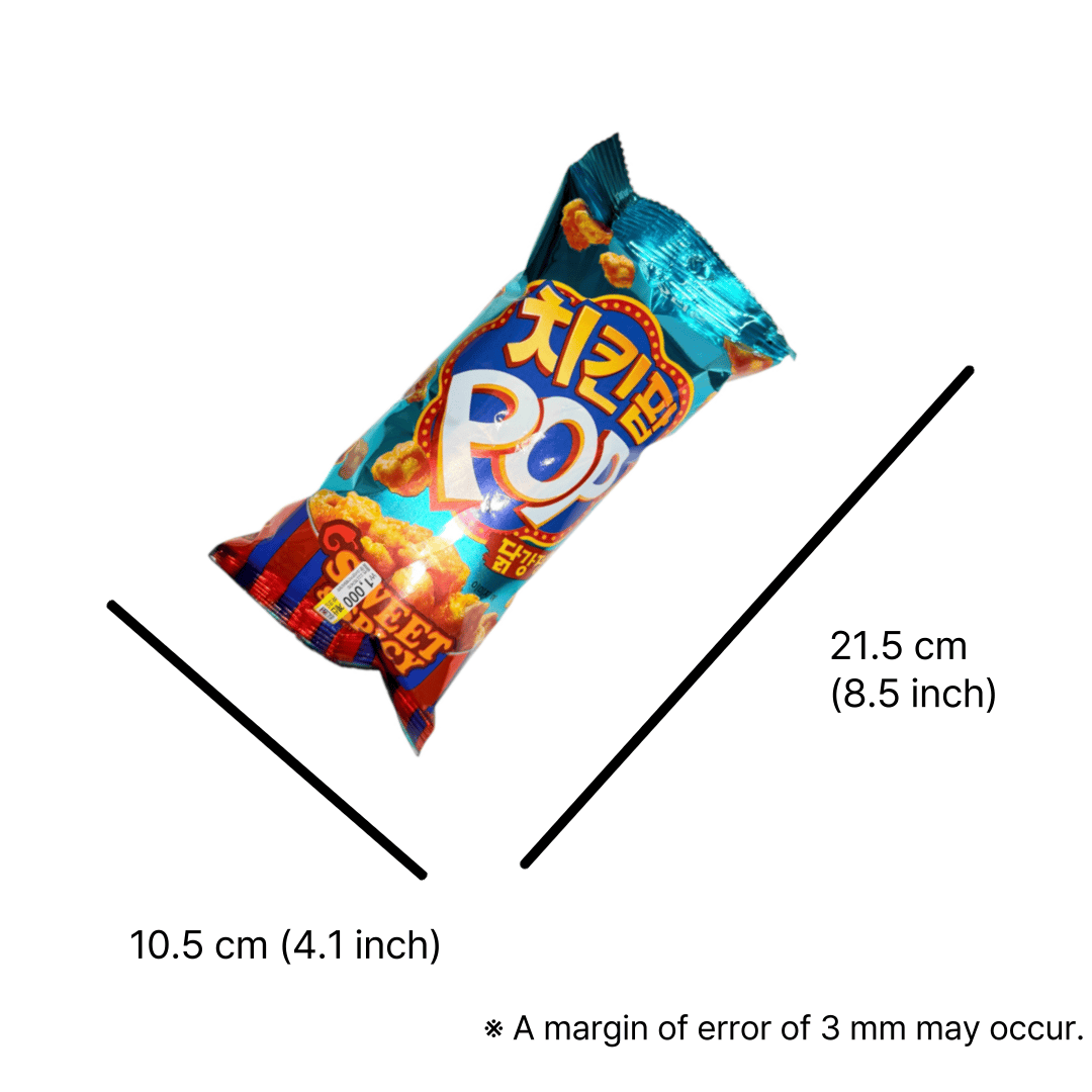 sweet and spicy korean snack with rice-based chips
