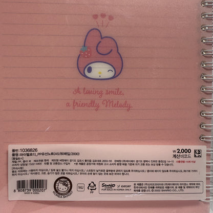 cute my melody notebook with A5 size and lined pages