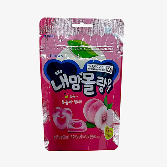 korean peach soft gummy Crown Naemam Mollang Peach Jelly 50g