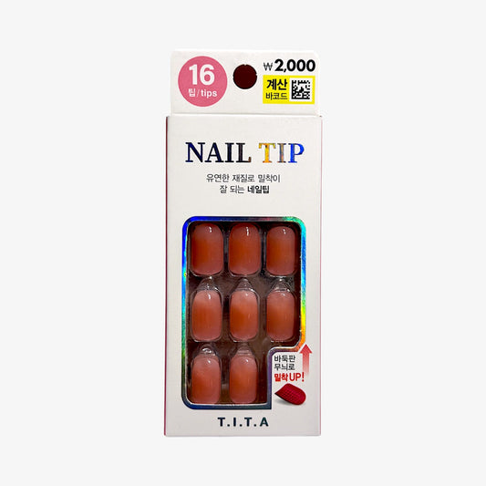 korean blush nail tips Gradient Nail Tip 16-Pack
