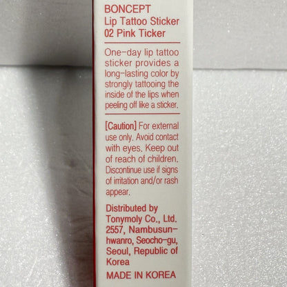 pink korean lip tattoo with peel-off finish