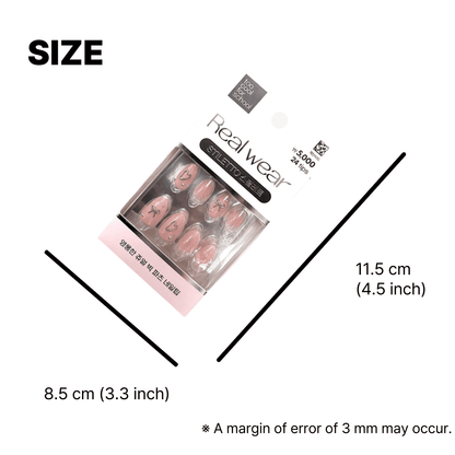 Too Cool For School Ribbon Core Real Wear Nail Tip – Press On Nails Almond Shape Pink | Best Pink Almond Press On Nails