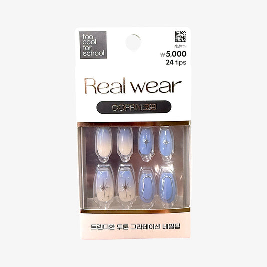 best press on nails blue design Breeze Blue
