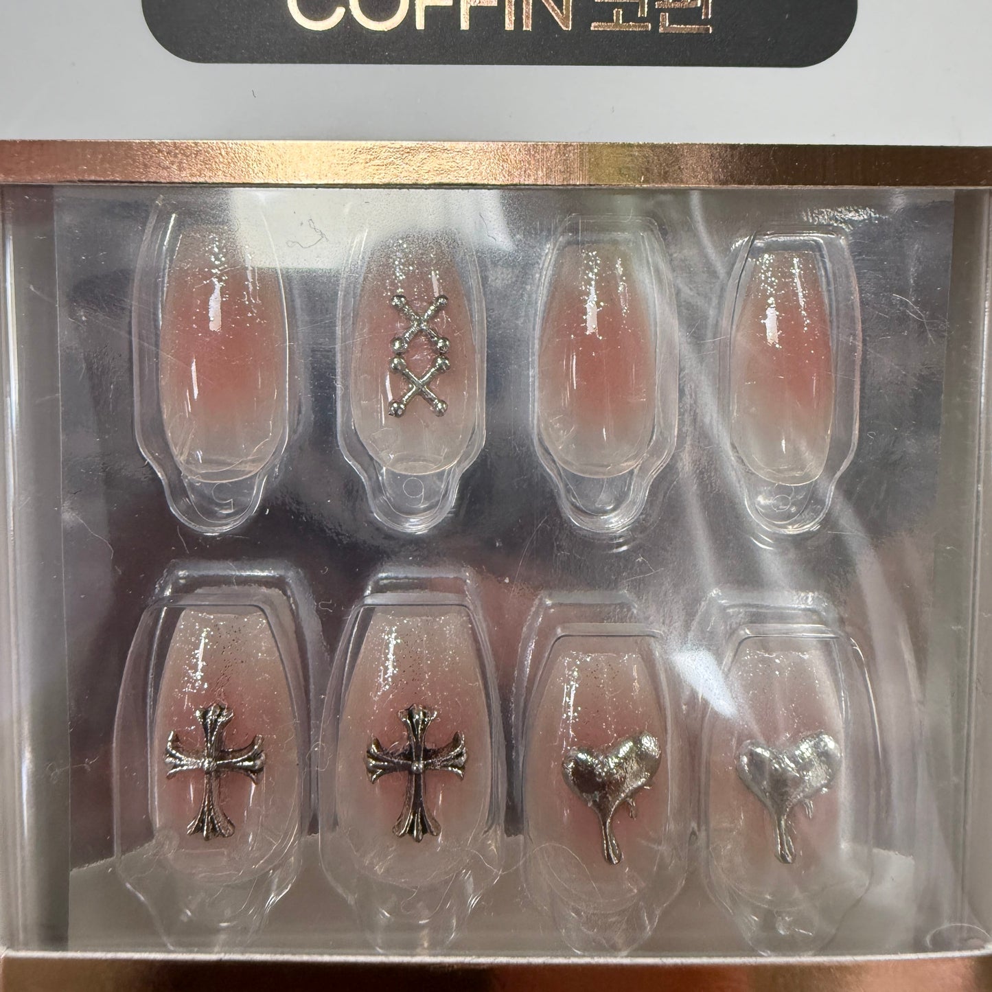 Too Cool For School Romantic Silver Real Wear Nail Tip – Press On Nails Silver | Best Silver Press On Nails for Wedding