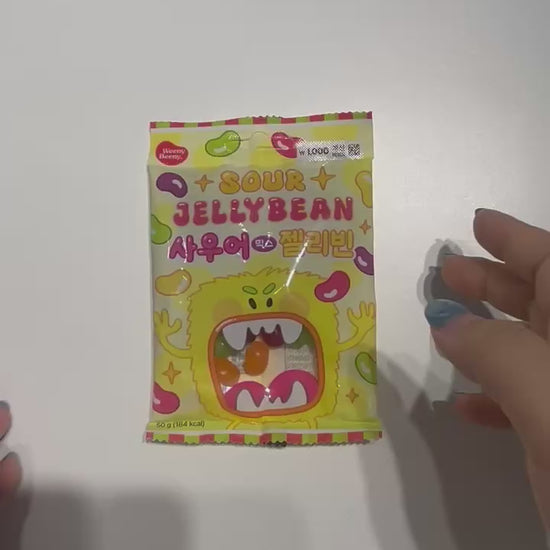 sour jelly beans in cute bean shapes