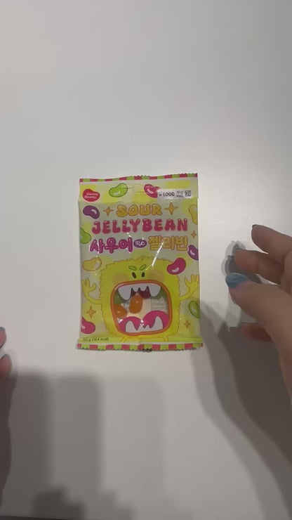 sour jelly beans in cute bean shapes