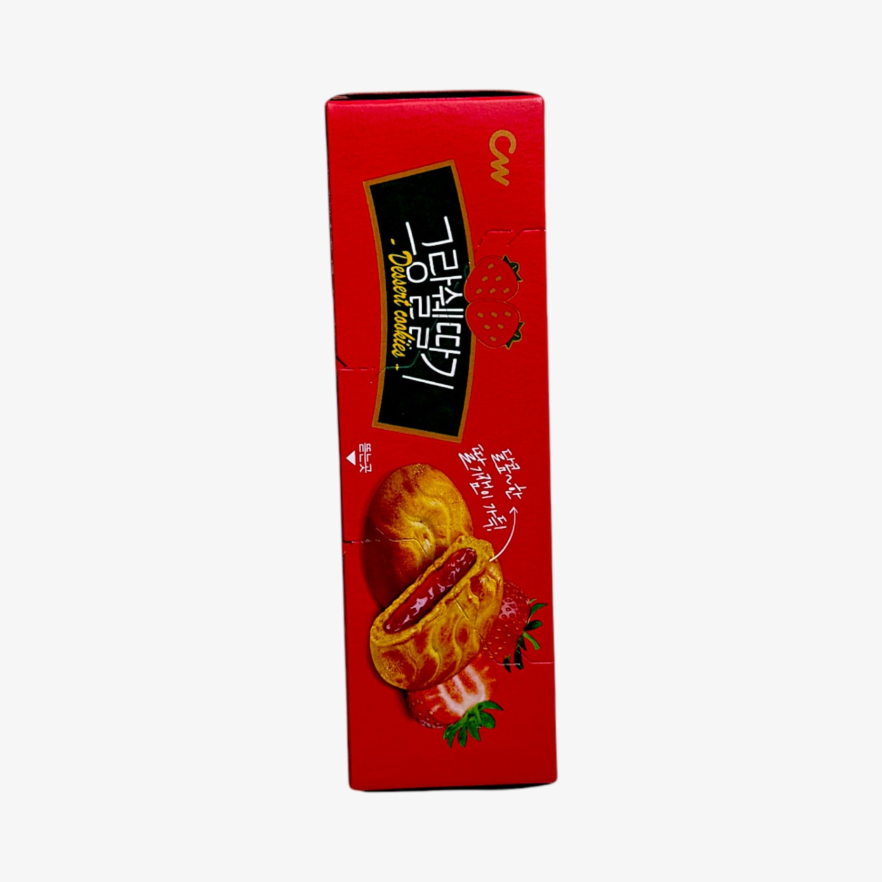 chewy korean snack with strawberry filling