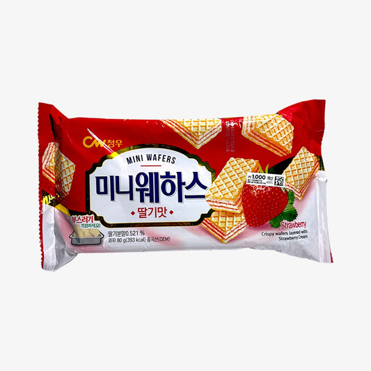 korean strawberry wafer snack – Chungwoo Mini Strawberry Wafer
