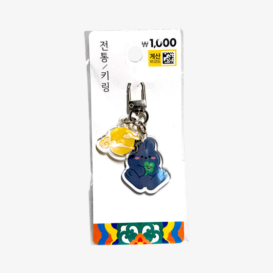 korean black rabbit charm keyring – Traditional Black Rabbit Acrylic Keychain