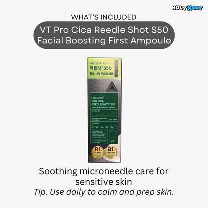 VT Pro Cica Reedle Shot S50 facial boosting ampoule 2ml for sensitive skin microneedle care