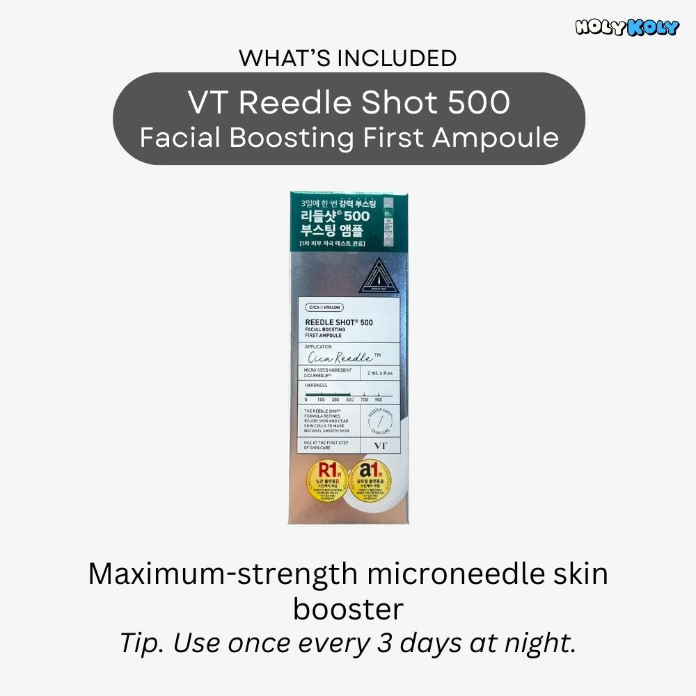 VT Reedle Shot 500 facial boosting ampoule 2ml trial size for advanced microneedle skin care