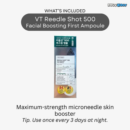 VT Reedle Shot 500 facial boosting ampoule 2ml trial size for advanced microneedle skin care